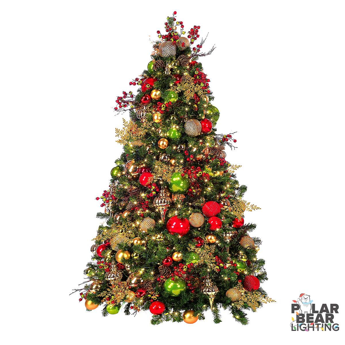 7 5 ft classic christmas pre decorated tree polar bear lighting