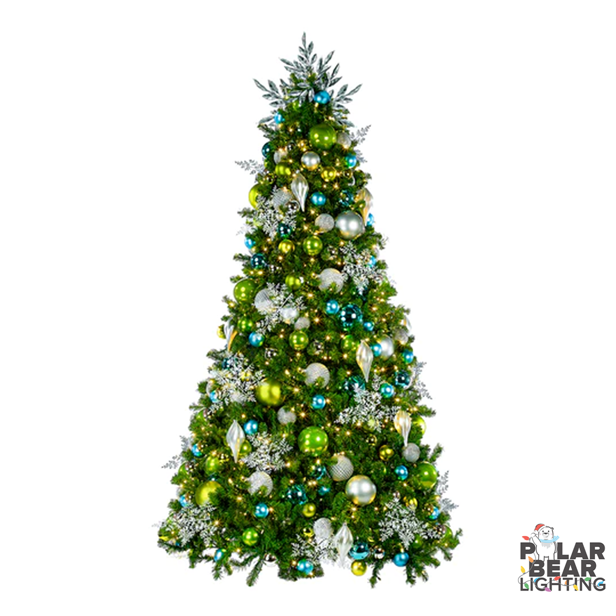 6.5' FT Coastal Christmas PreDecorated Tree Polar Bear Lighting